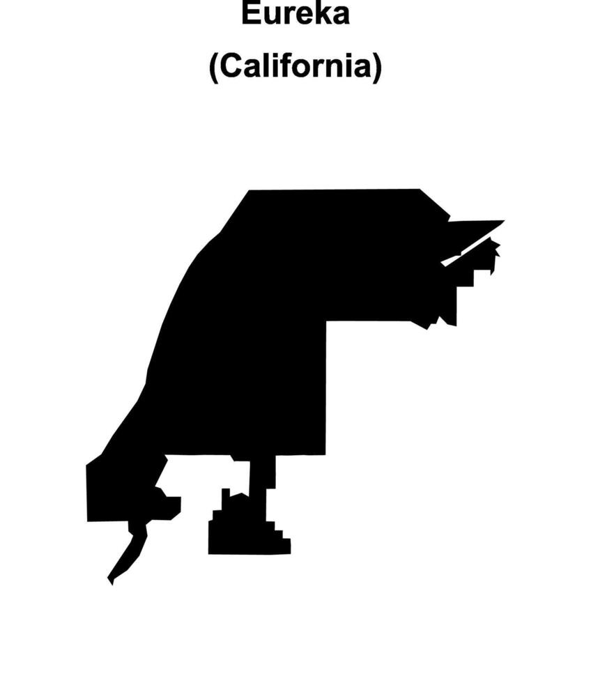 Eureka, California blank outline map vector