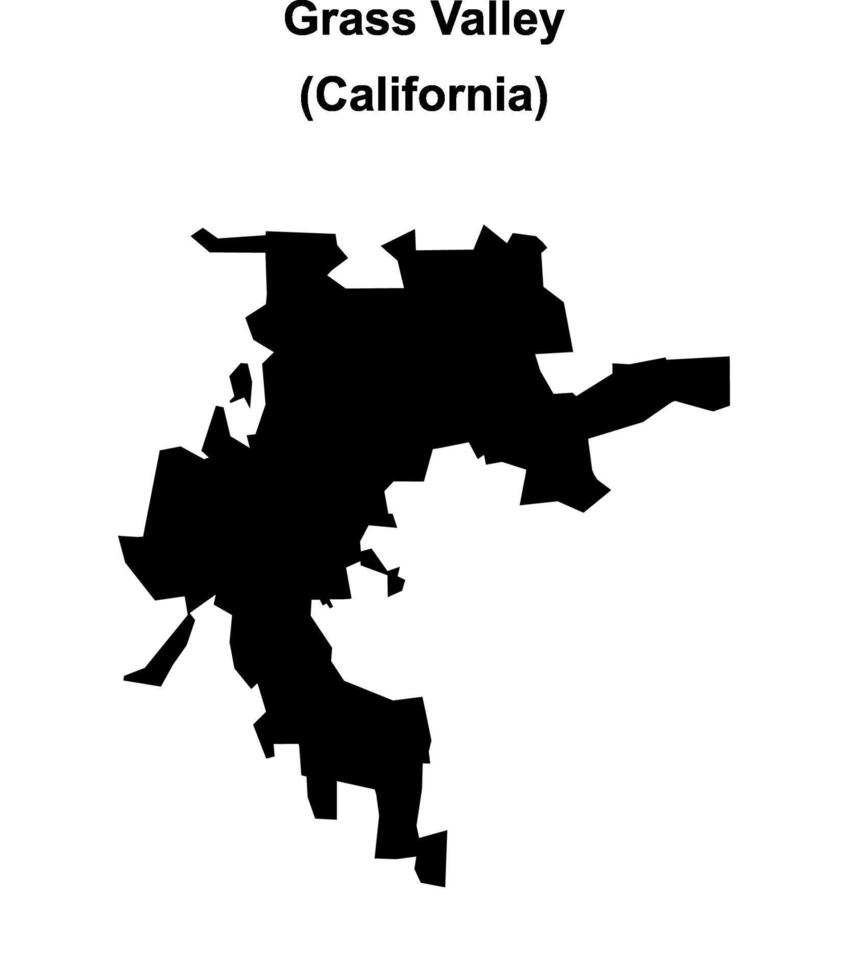 Grass Valley, California blank outline map vector