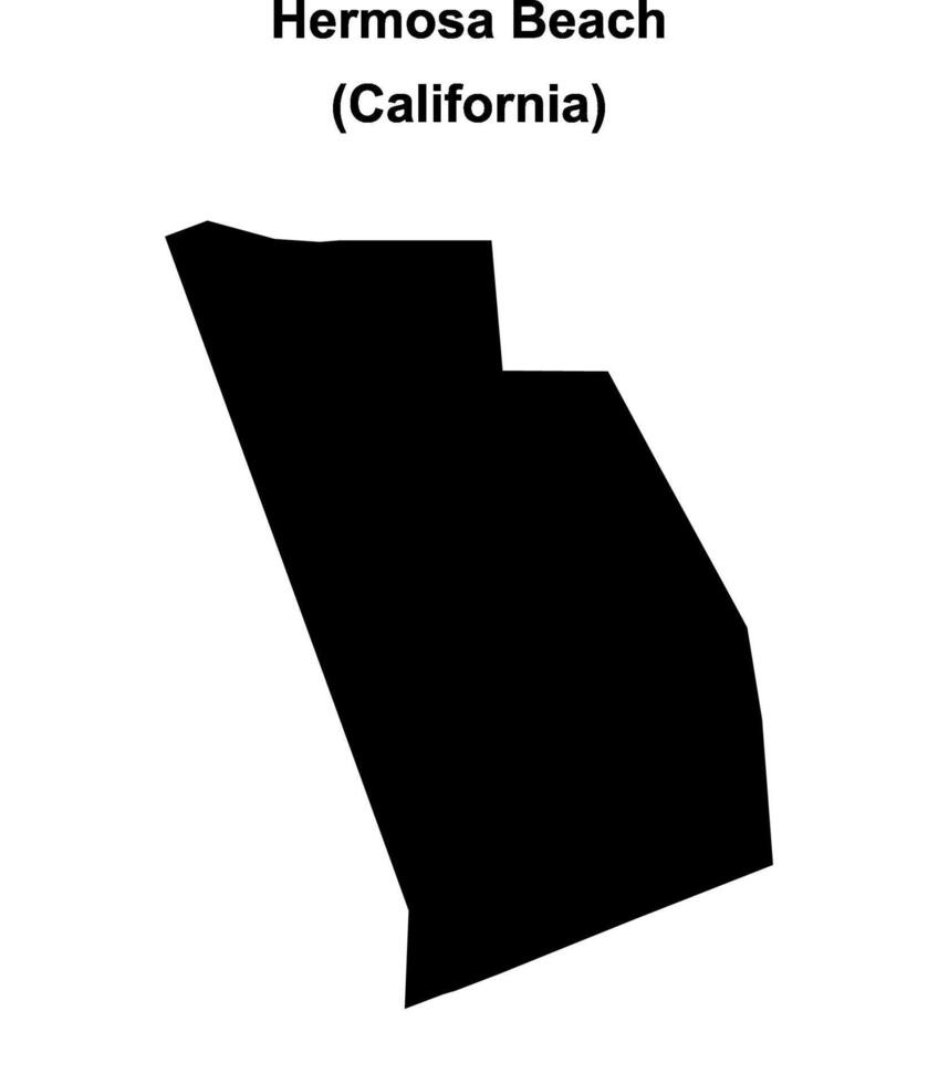 Hermosa Beach, California blank outline map vector