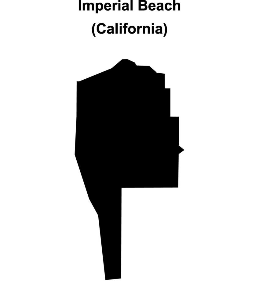 Imperial Beach, California blank outline map vector