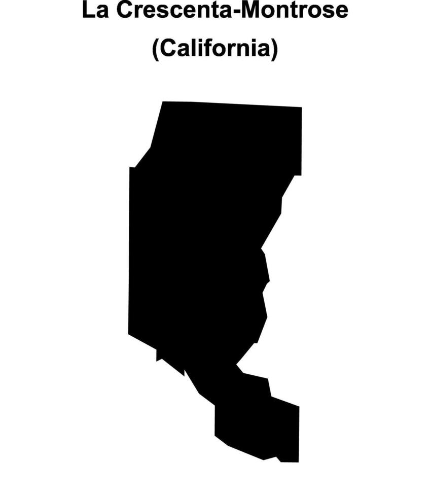 La Crescenta-Montrose, California blank outline map vector