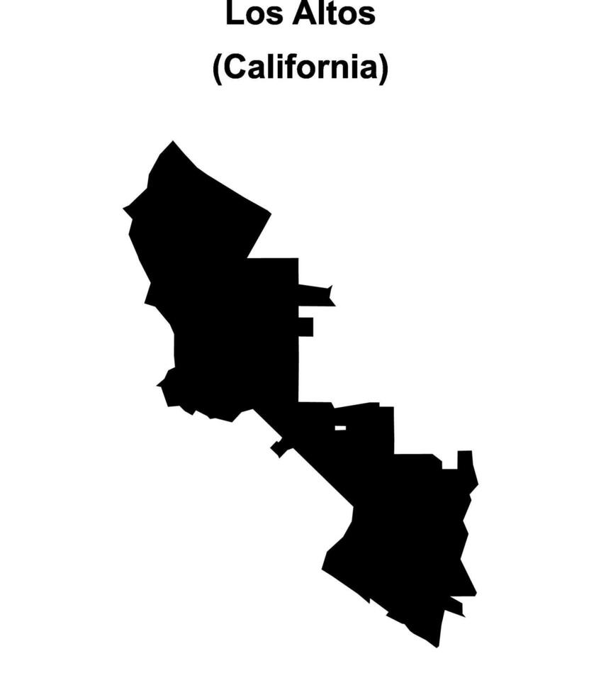 Los Altos, California blank outline map vector