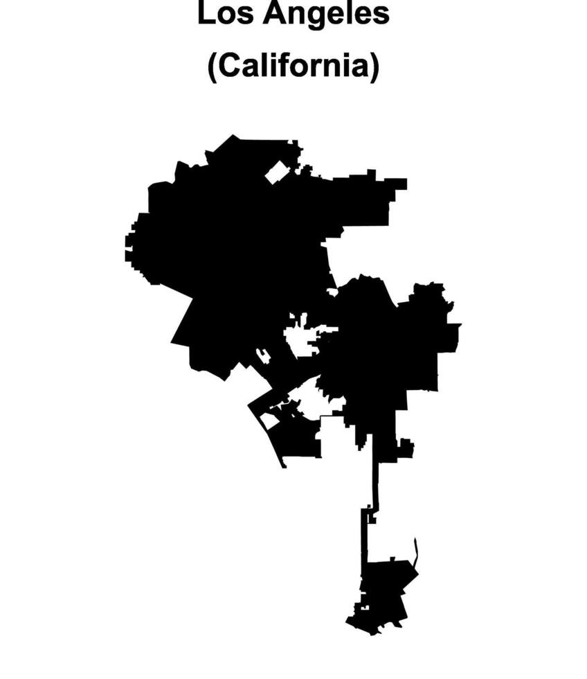 Los Angeles, California blank outline map vector