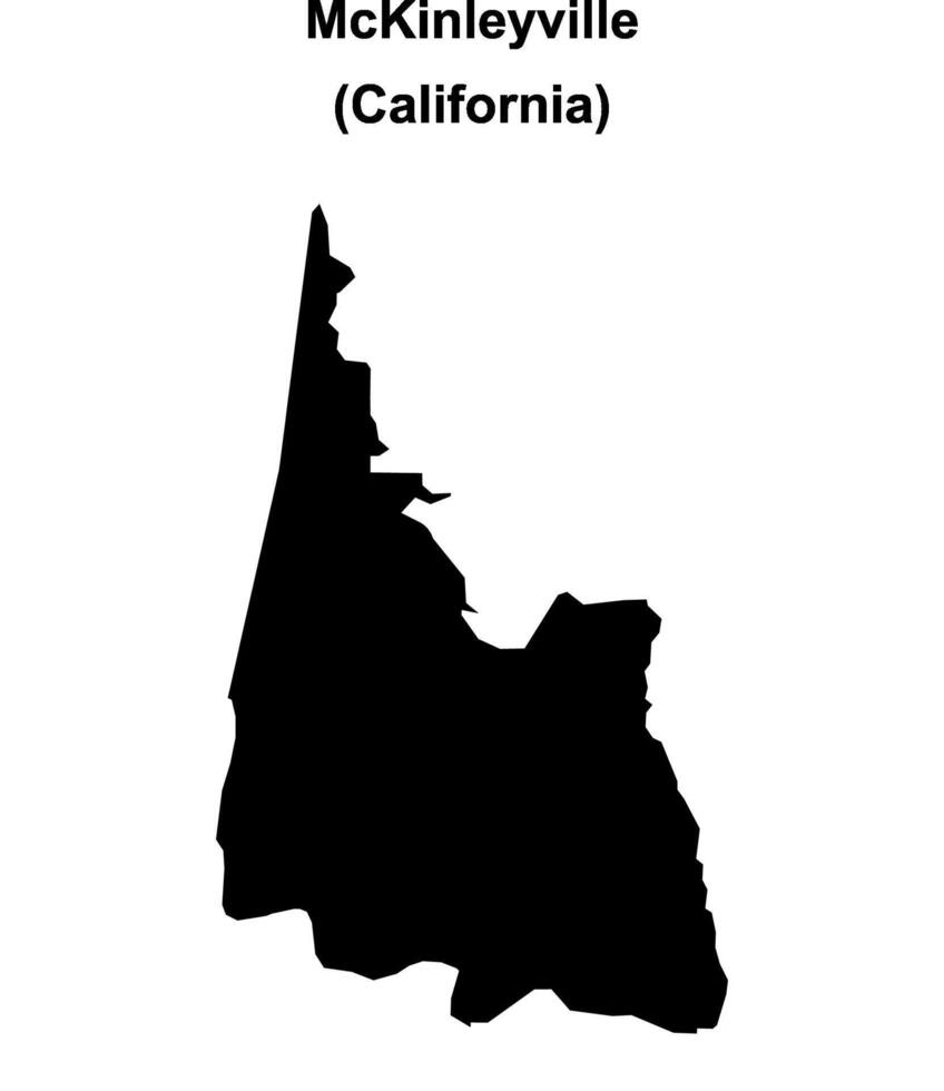 McKinleyville, California blank outline map vector