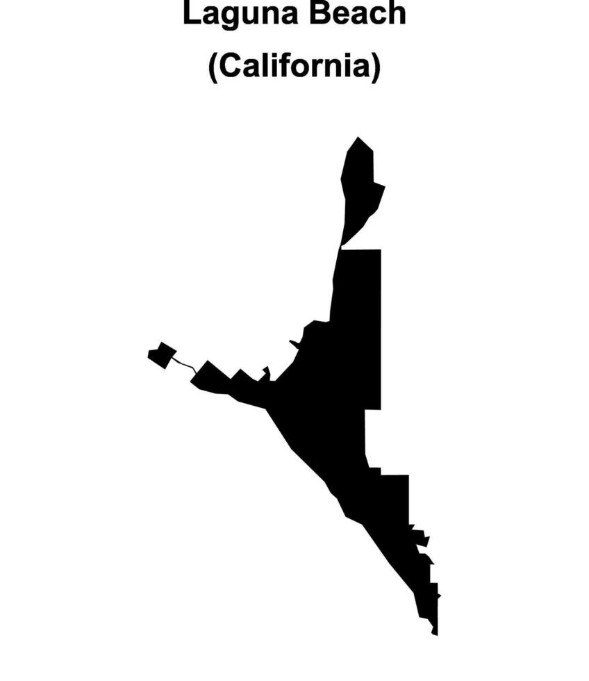 Laguna Beach, California blank outline map vector