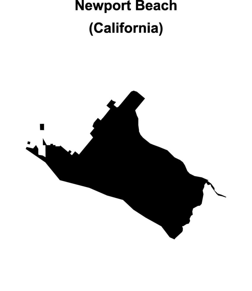 Newport Beach, California blank outline map vector