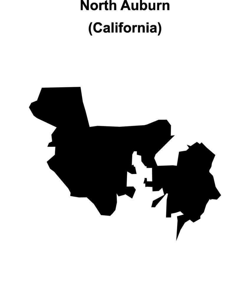 North Auburn, California blank outline map vector