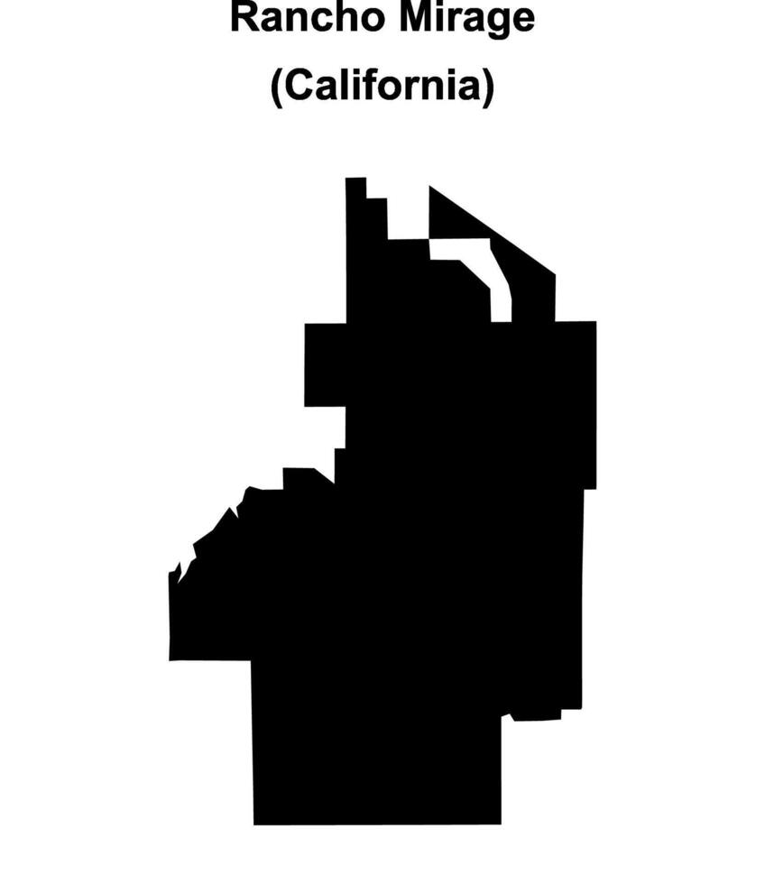 Rancho Mirage, California blank outline map vector