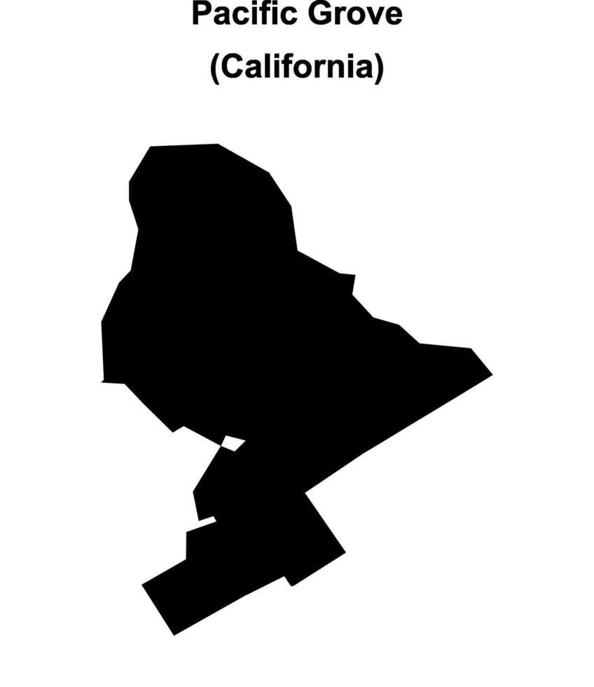Pacific Grove, California blank outline map vector