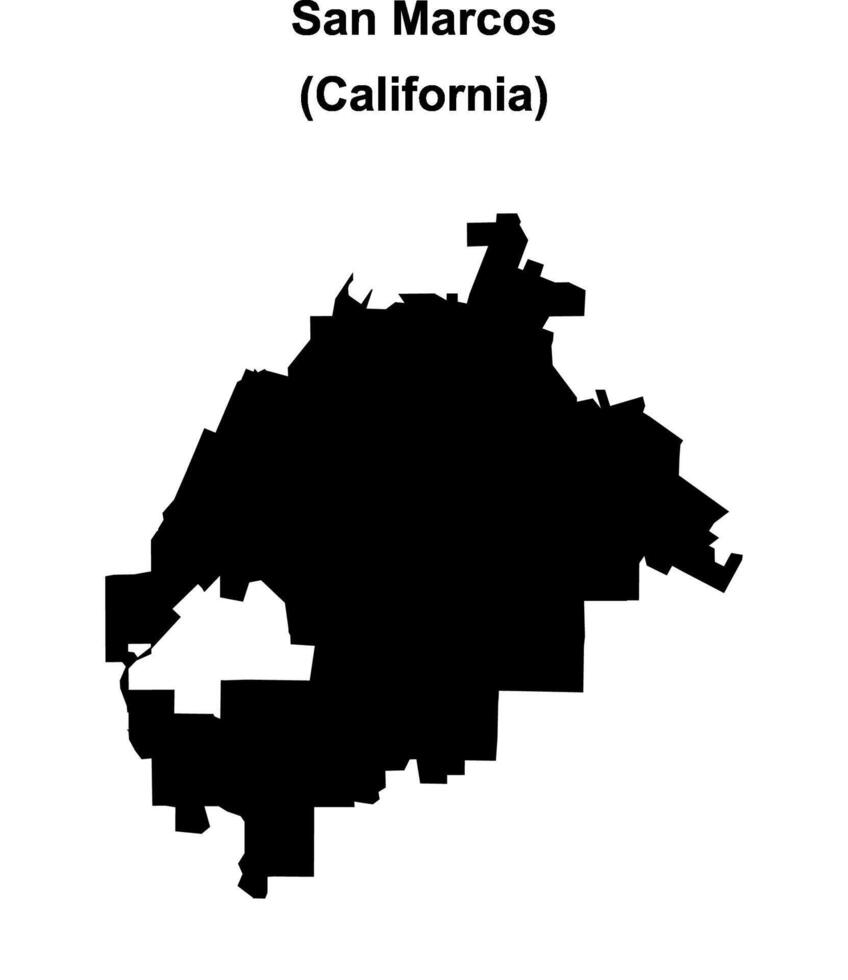 San Marcos, California blank outline map vector