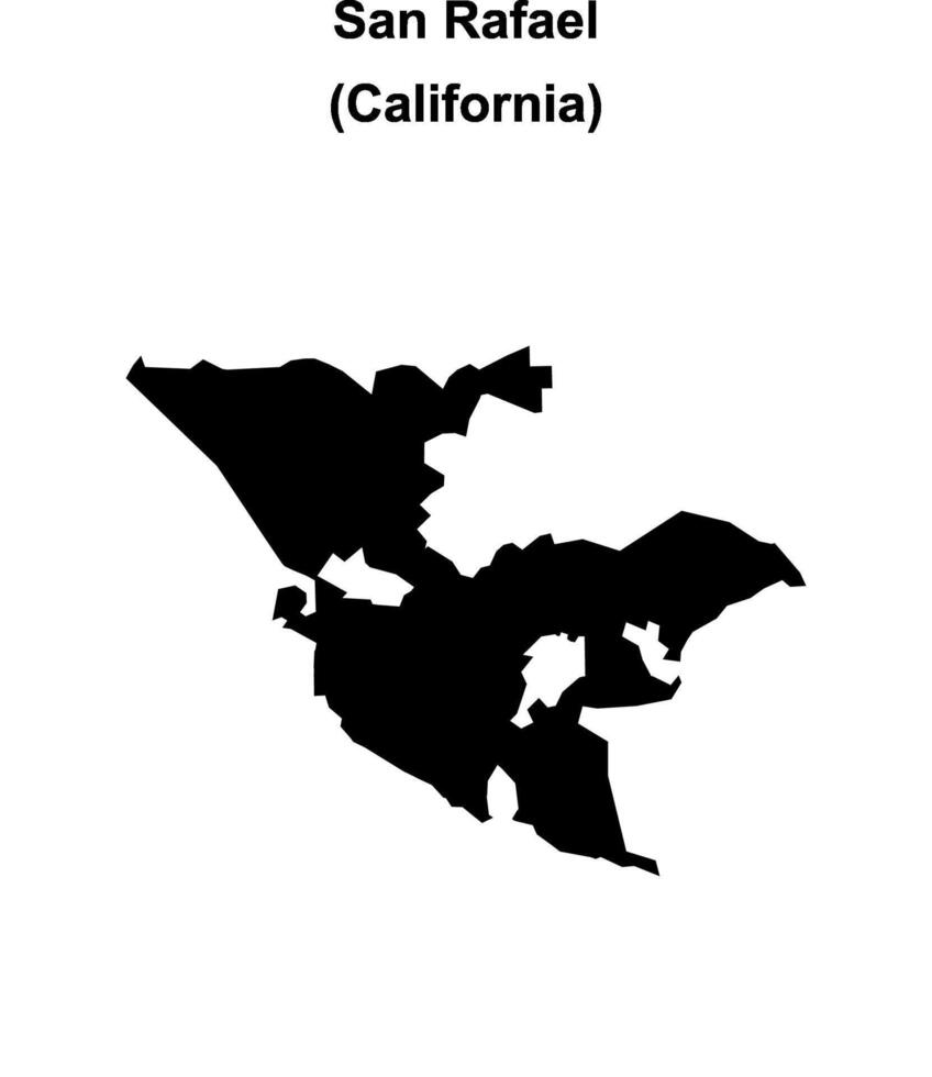 San Rafael, California blank outline map vector