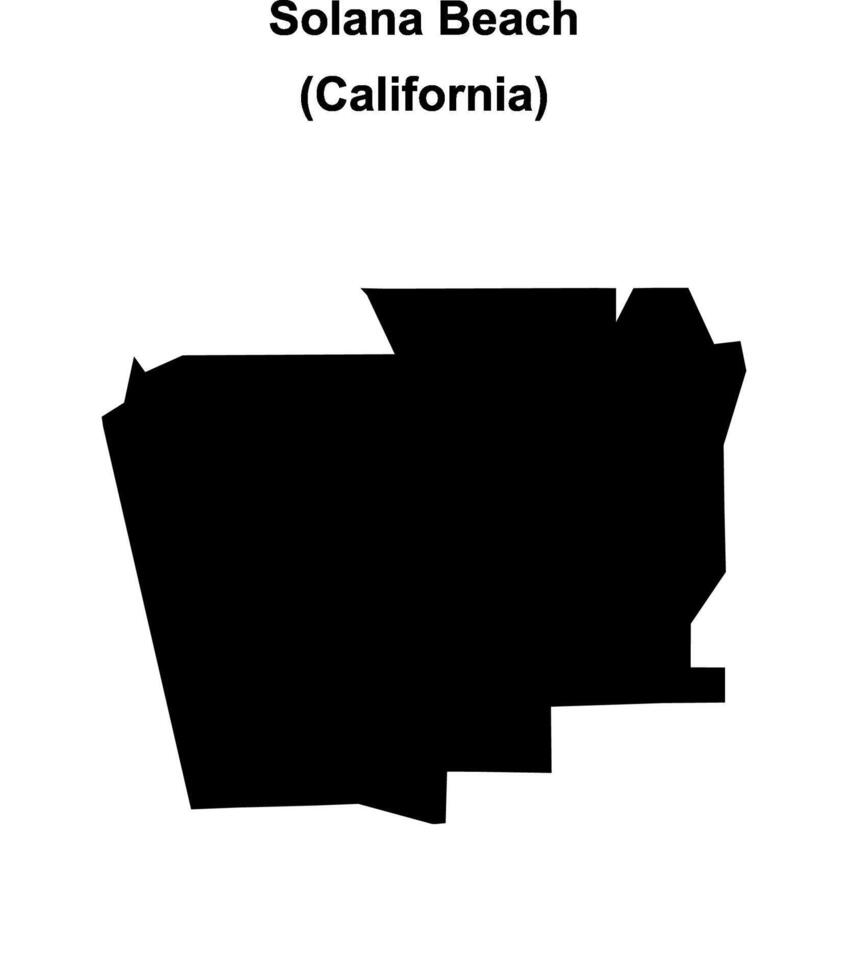 Solana Beach, California blank outline map vector
