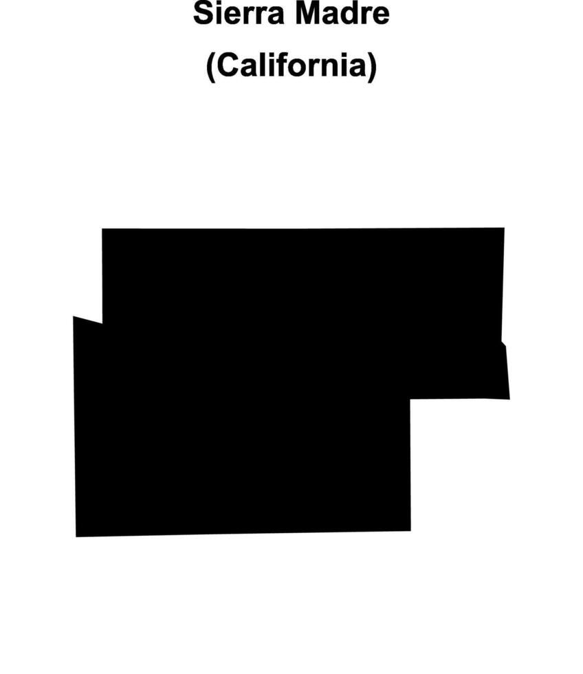 Sierra Madre, California blank outline map vector