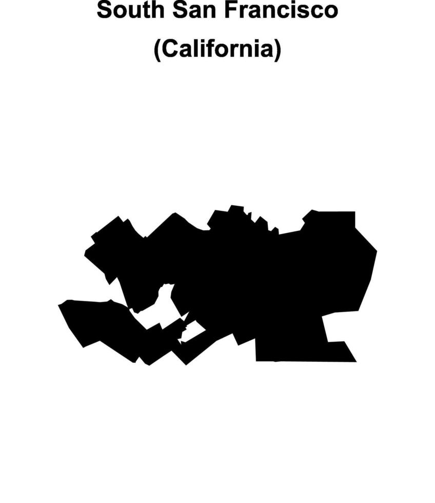 South San Francisco, California blank outline map vector
