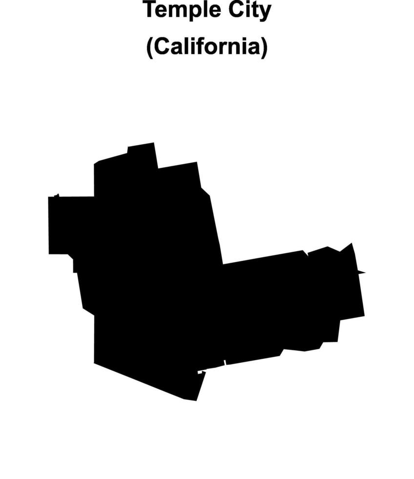 Temple City, California blank outline map vector