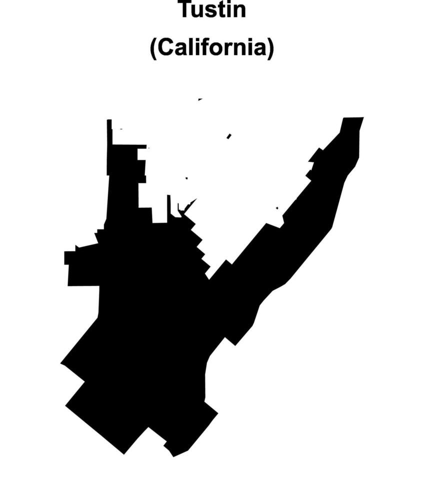 Tustin, California blank outline map vector