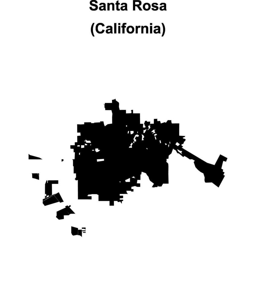 Santa Rosa, California blank outline map vector