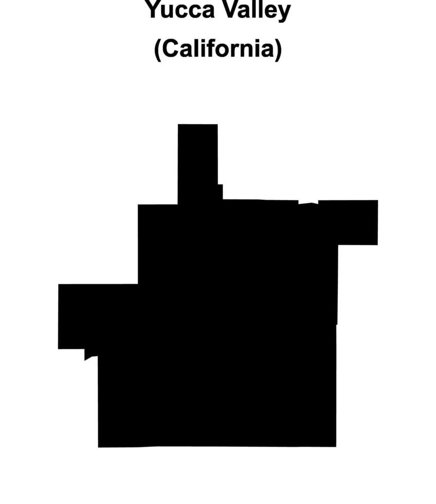 Yucca Valley, California blank outline map vector