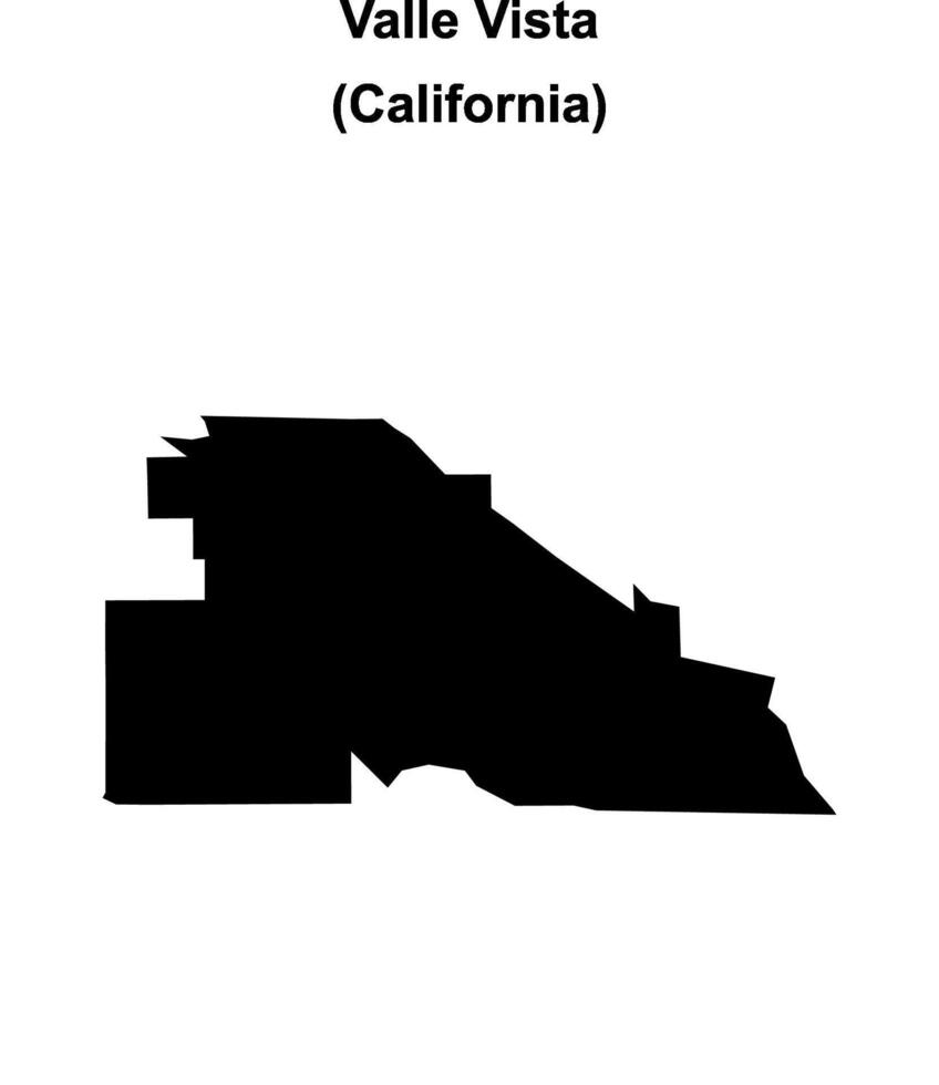 Valle Vista, California blank outline map vector