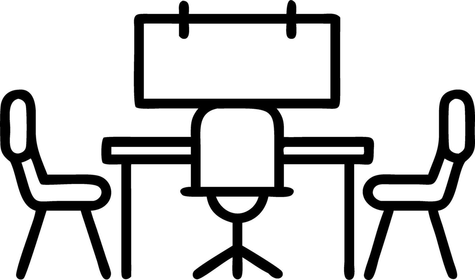 Glossy Conference Room Setup with Projector and Chairs vector