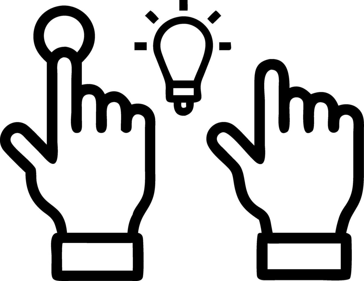 Innovators using gesture control interfaces for idea mapping in a futuristic brainstorming session with macro close up and copy space vector