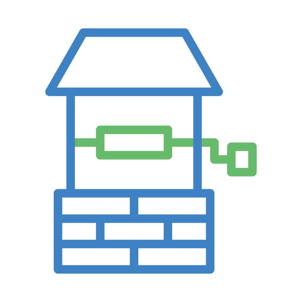 Water well icon. Concept of water source, groundwater, and rural life. vector