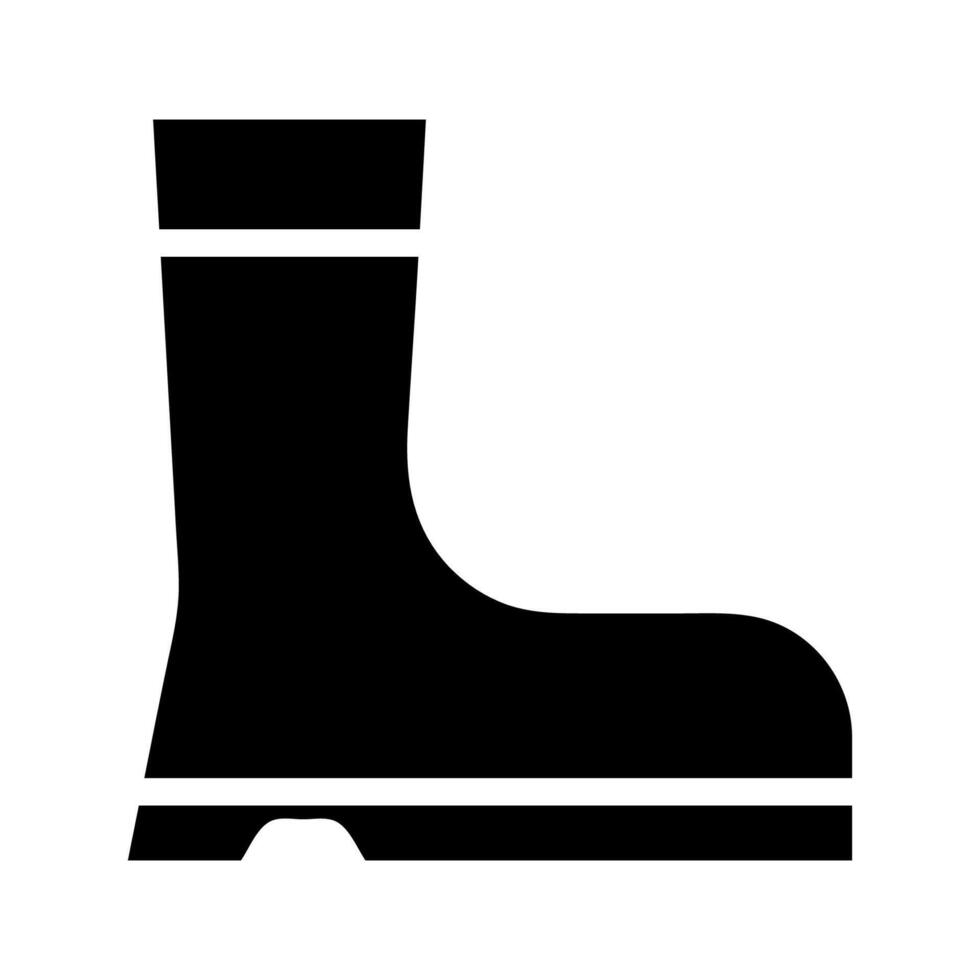 Black silhouette of a rain boot. Concept of protection, waterproof, and weather. vector