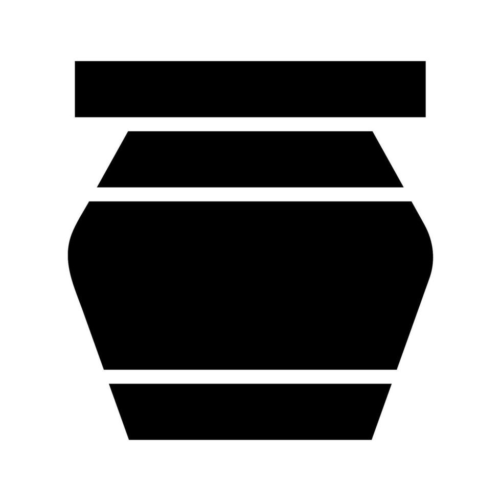 Black silhouette of a ceramic pot. Concept of pottery, craft, and handmade. vector