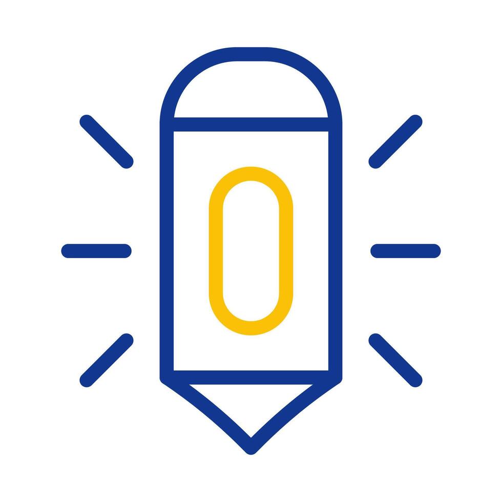 Stylized pencil icon with light. Concept of creativity, idea, and inspiration. vector