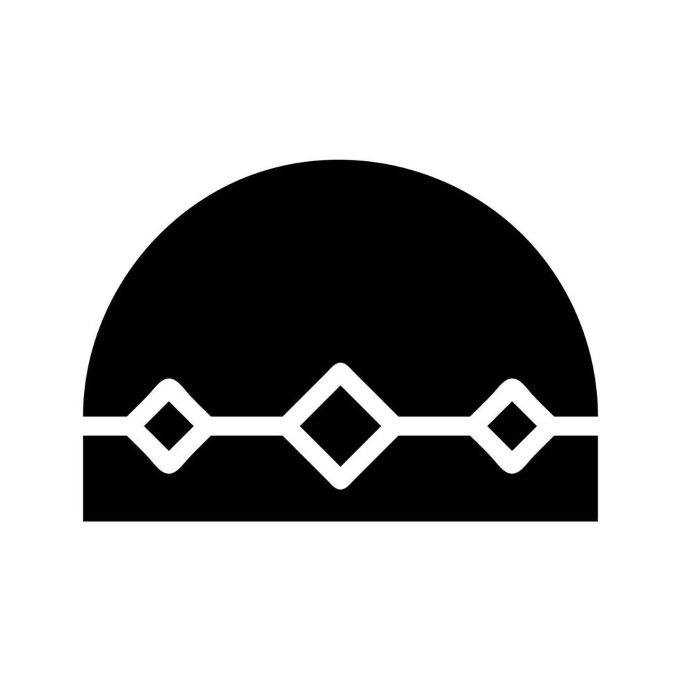 Black and white taqiyah pattern, concept of prayer and ramadan. vector