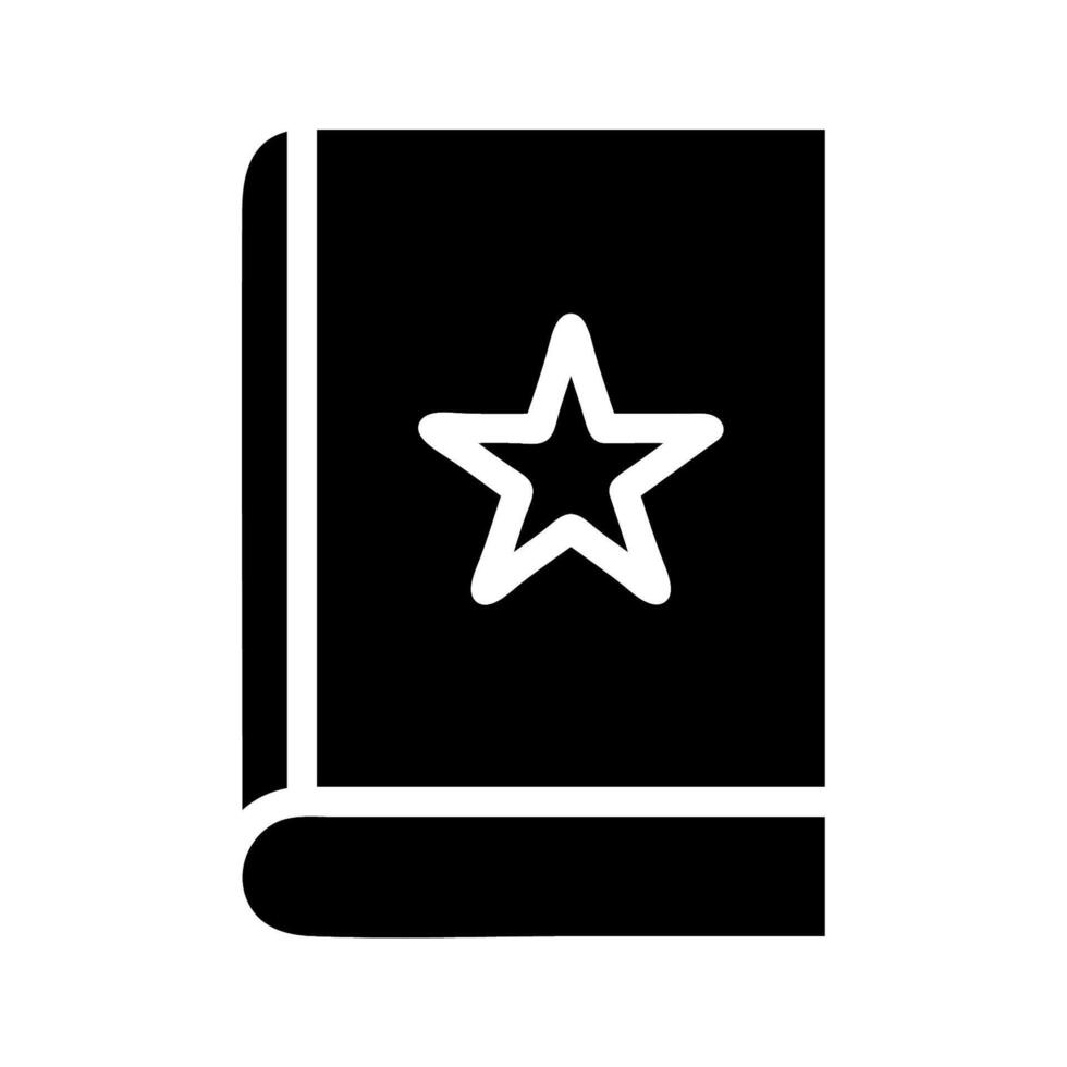 Book with star icon. Concept of favorite, best seller, and top rated. vector