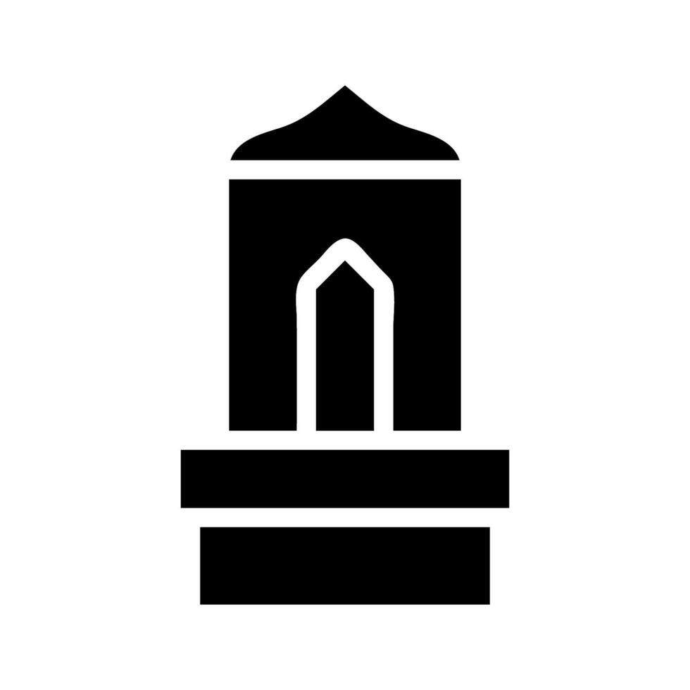 Mimbar podium silhouette icon. Concept of religion, islam, and ramadan. vector