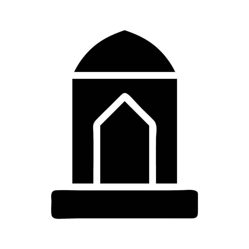 Islamic prayer rug icon. Concept of faith, prayer, and spirituality. vector