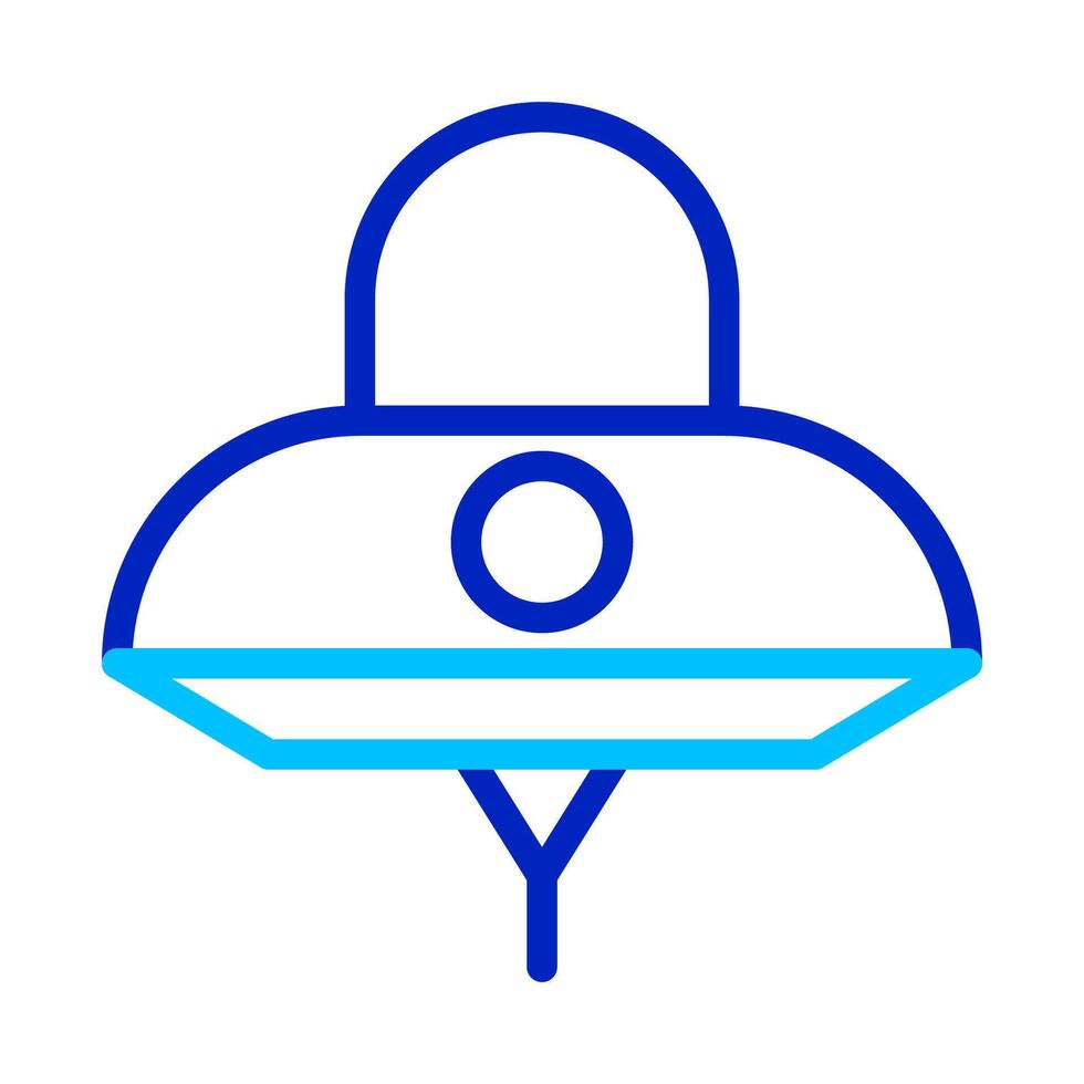 UFO icon, alien spaceship. Concept of extraterrestrial life, science fiction, and space exploration. vector