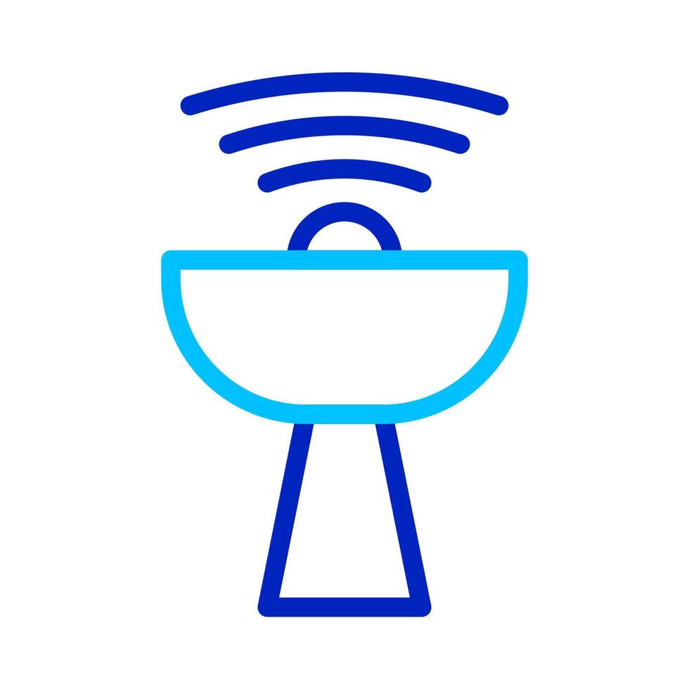Satellite dish transmitting signal. Concept of global communication, connection, and technology. vector
