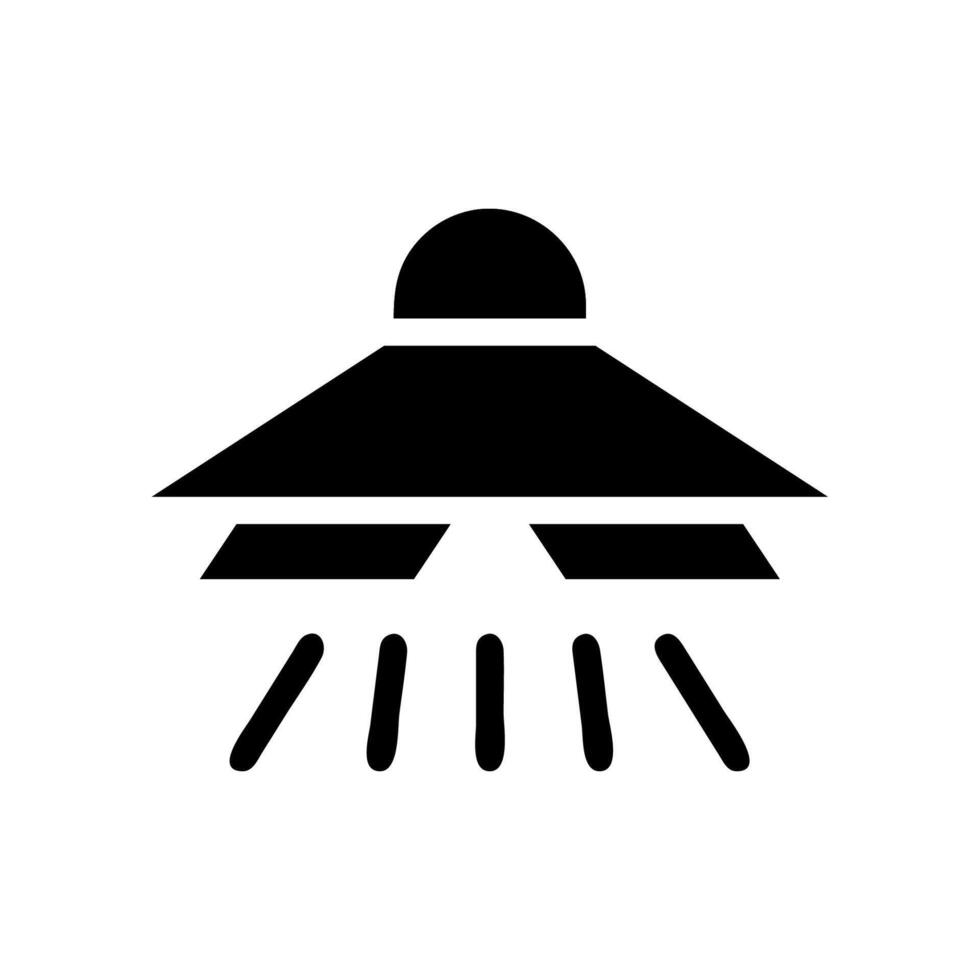 UFO icon silhouette. Concept of alien, extraterrestrial, and science fiction. vector