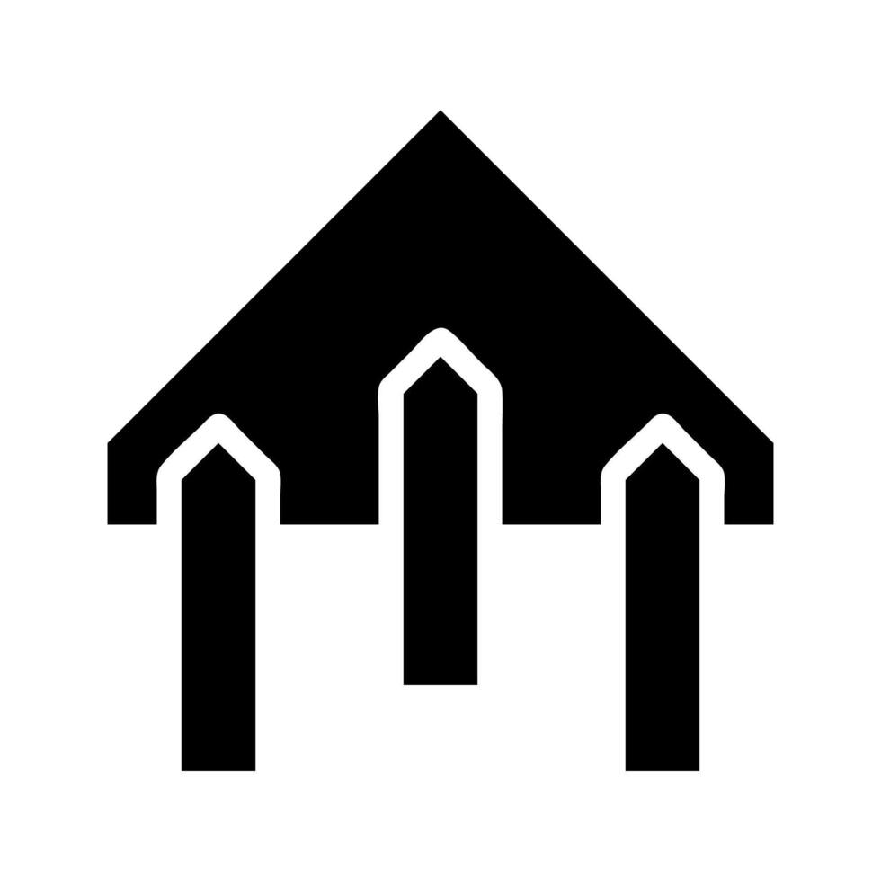 Abstract house and fence icon. Concept of real estate, property, and home. vector