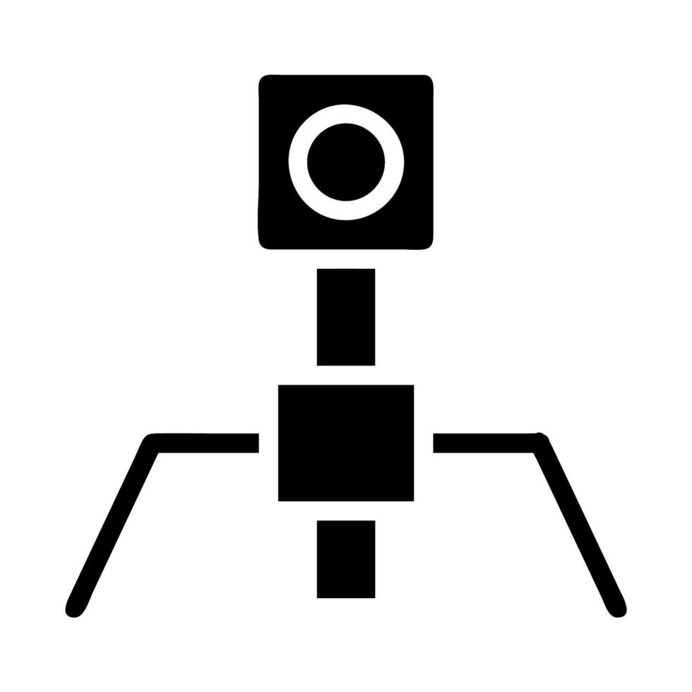 Bacteriophage virus silhouette icon. Concept of microbiology, virology, and science. vector