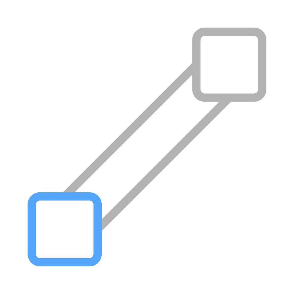 Connection line between two points. Concept of connection, link, and relationship. vector