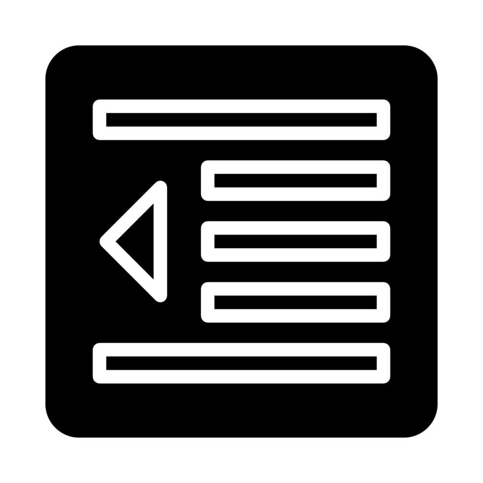 Text indent left icon. Concept of formatting, editing, and alignment. vector