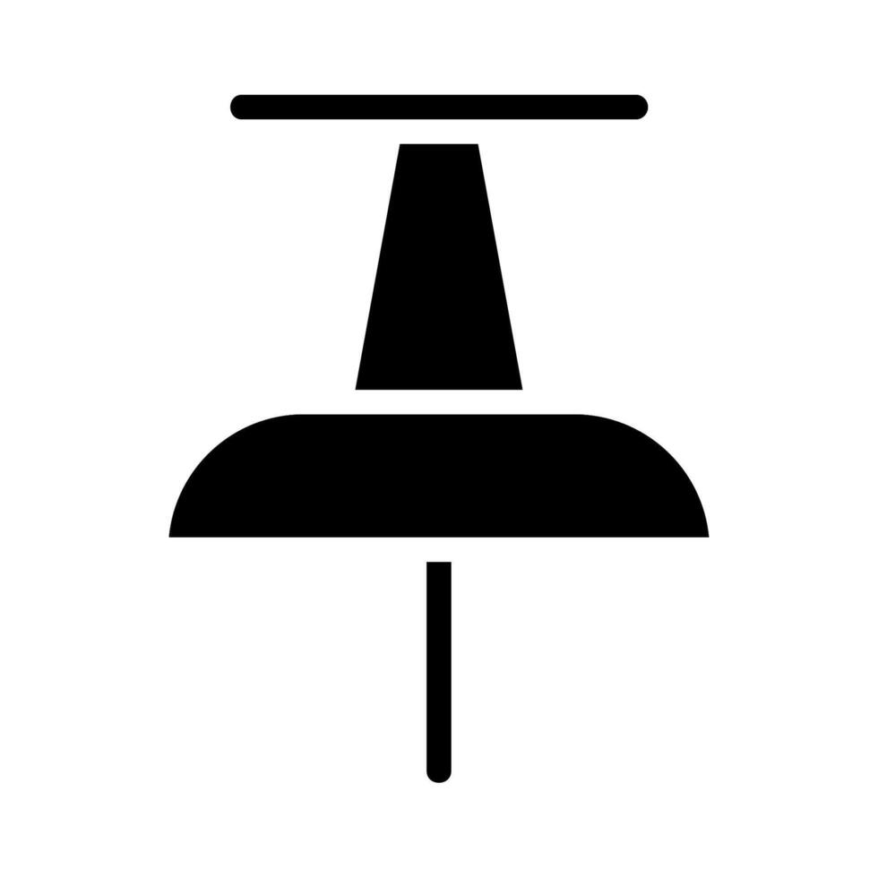 Pushpin icon silhouette. Concept of note, reminder, and attachment. vector
