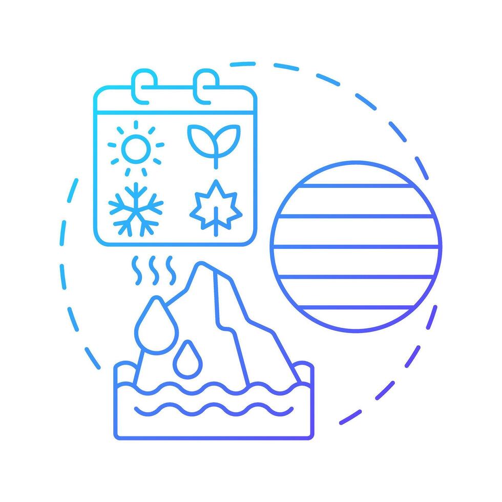 Climate blue gradient concept icon. Long term patterns of weather in particular region. Meteorology science. Round shape line illustration. Abstract idea. Graphic design. Easy to use in article vector