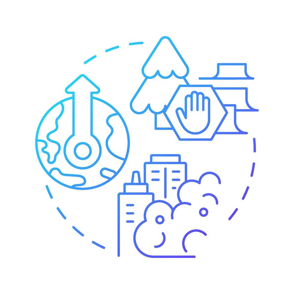 Environmental meteorology blue gradient concept icon. Weather and climate of ecosystems. Atmospheric science. Round shape line illustration. Abstract idea. Graphic design. Easy to use in article vector