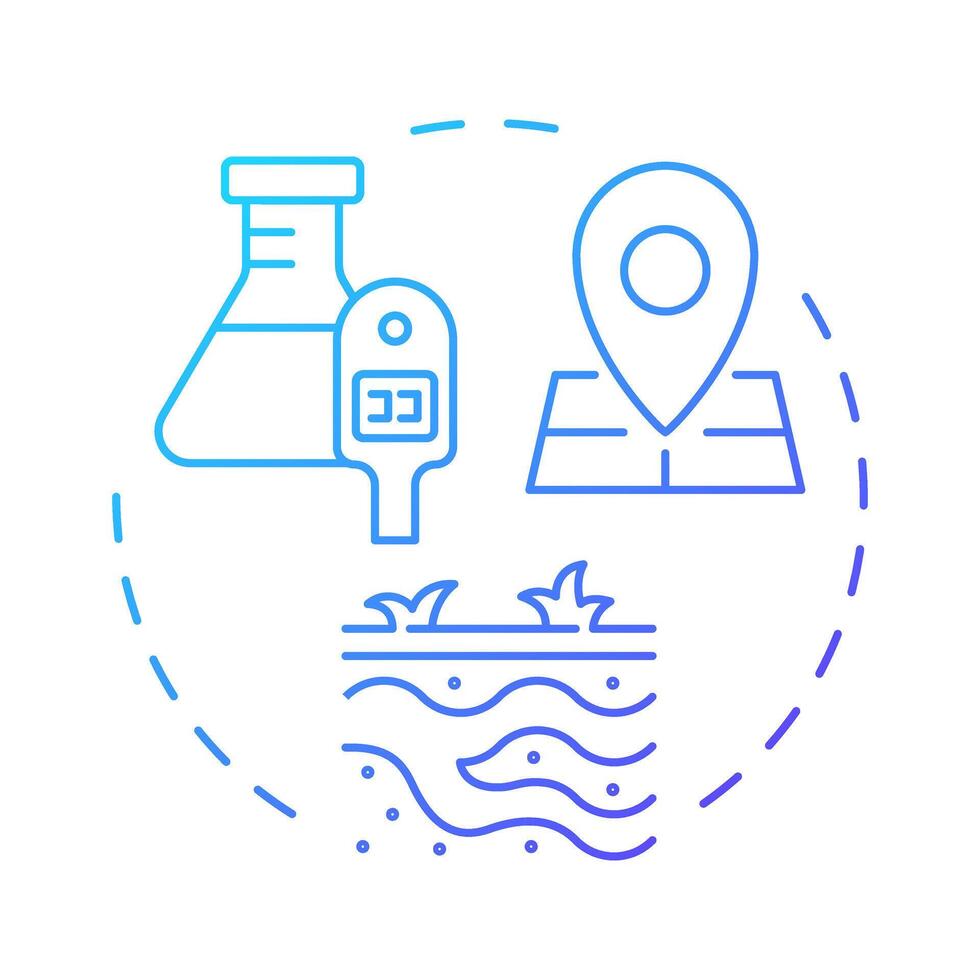 In situ testing blue gradient concept icon. Real time data on soil behavior. Geotechnical exploration. Round shape line illustration. Abstract idea. Graphic design. Easy to use in article vector