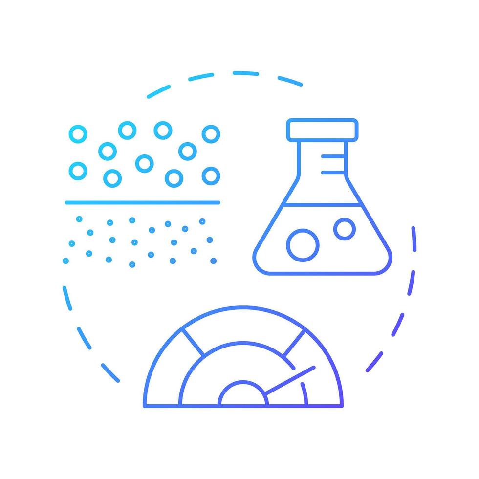 Specific gravity test blue gradient concept icon. Measurement of soil particles density. Geotech assessment. Round shape line illustration. Abstract idea. Graphic design. Easy to use in article vector