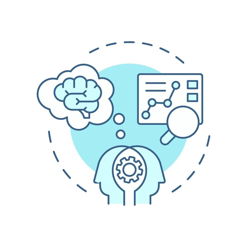 Audience psychographics soft blue concept icon. Psychology in marketing. Customers behavior research. Round shape line illustration. Abstract idea. Graphic design. Easy to use in presentation vector