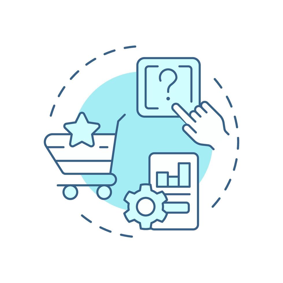 Behavioral analysis soft blue concept icon. Creating targeted marketing campaigns. Customers service. Round shape line illustration. Abstract idea. Graphic design. Easy to use in infographic vector