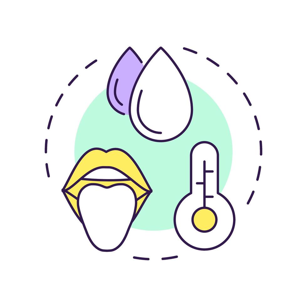 Physical properties of water multi color concept icon. Studying liquid characteristics. Natural source. Round shape line illustration. Abstract idea. Graphic design. Easy to use in booklet vector