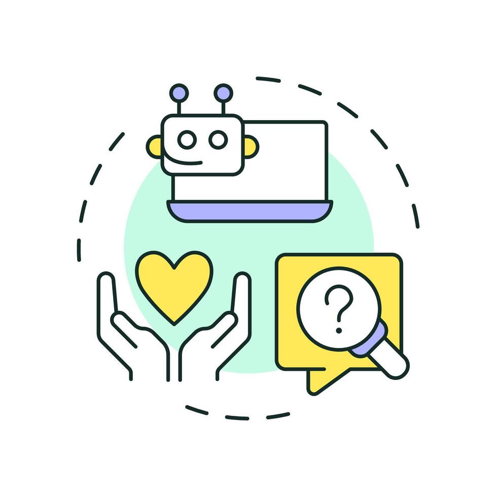 Informative chatbots multi color concept icon. Providing accurate information. Telehealth automatic service. Round shape line illustration. Abstract idea. Graphic design. Easy to use in presentation vector