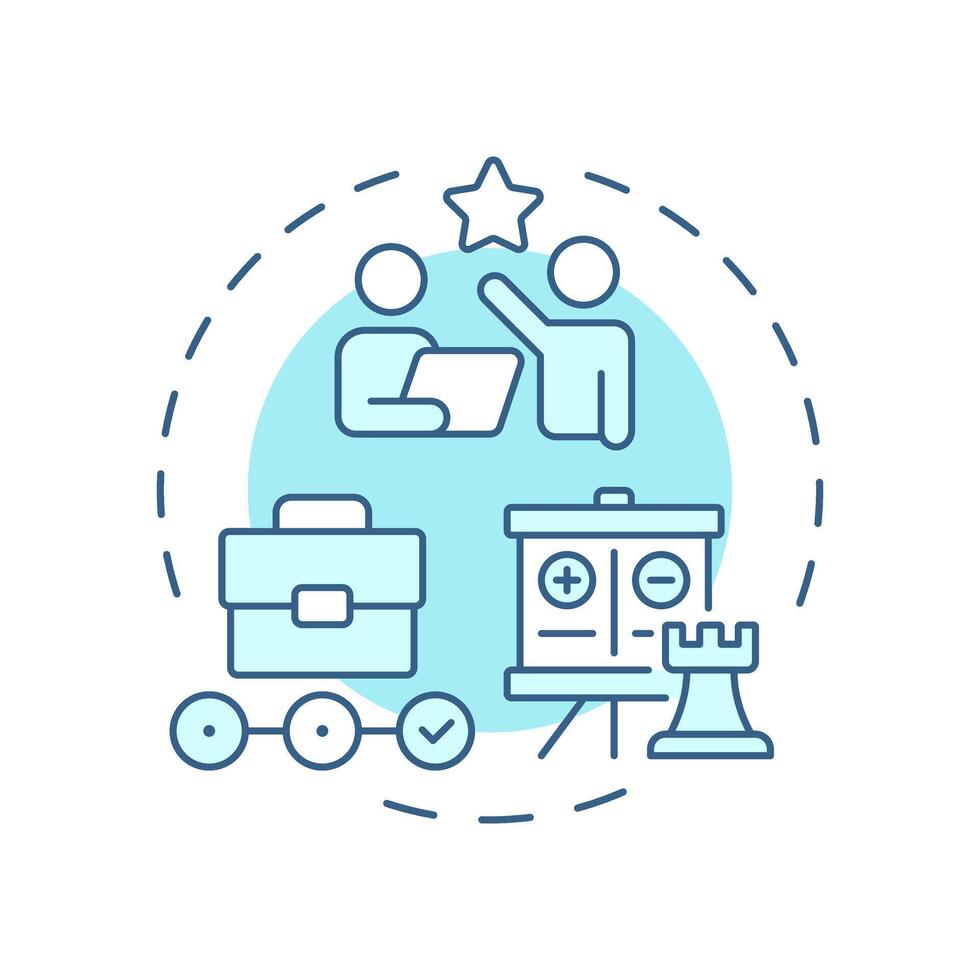 Succession planning soft blue concept icon. Developing employees potential. Human resource management system. Round shape line illustration. Abstract idea. Graphic design. Easy to use in brochure vector